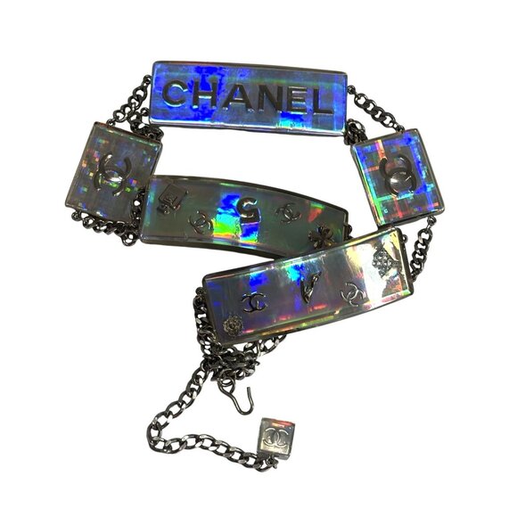 CHANEL 1997 Vintage Holographic Lucite Chain Belt main image 12